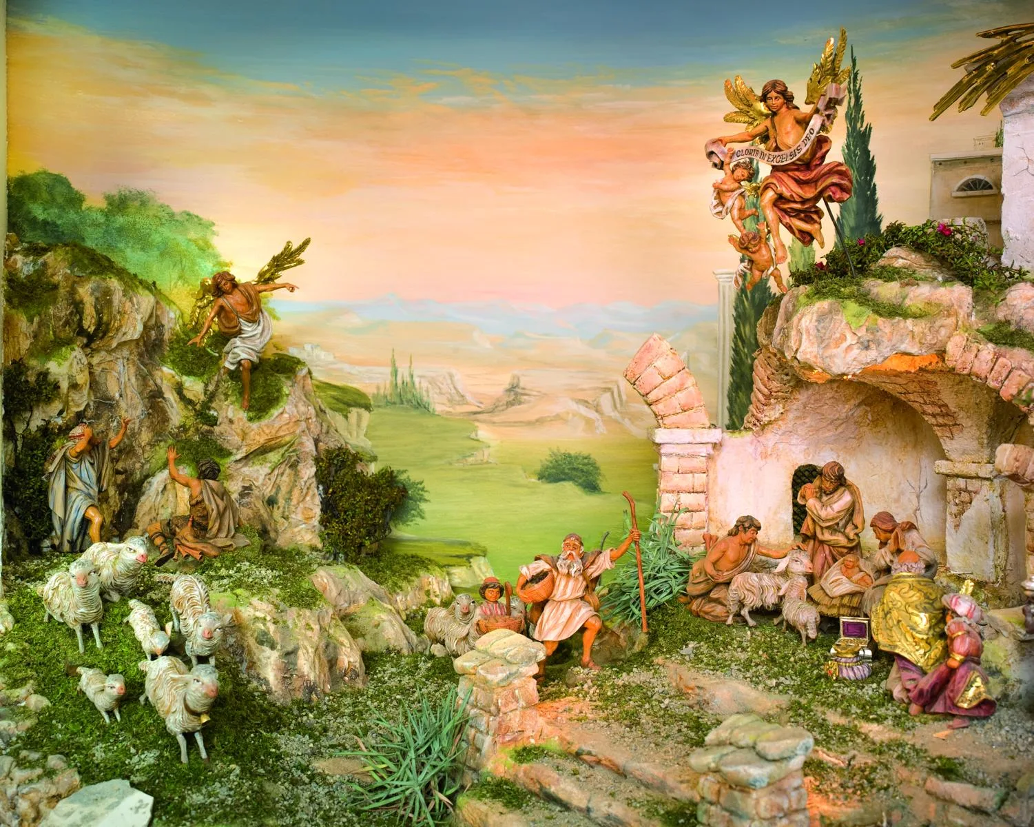 Krippe mit Figuren aus der Bildergalerie