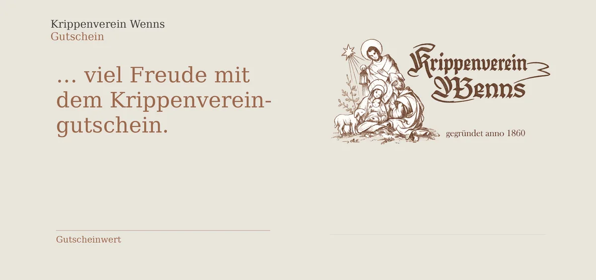 Original Gutschein des Krippenverein Wenns