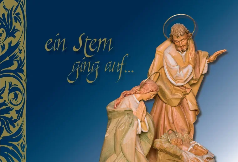 Weihnachtskarte mit Krippenmotiv